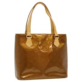 Louis Vuitton-LOUIS VUITTON Monogram Vernis Houston Hand Bag Bronze M91122 LV Auth bs2041-Bronze