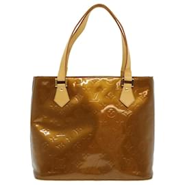 Louis Vuitton-LOUIS VUITTON Monogram Vernis Houston Hand Bag Bronze M91122 LV Auth bs2041-Bronze