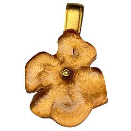 Joli pendentif Givenchy fleur Orange Bijouterie dorée