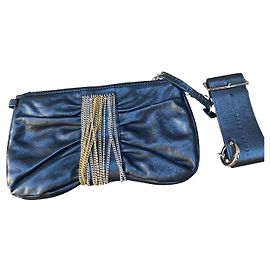 Sportmax Pochette bracelet Max Mara en cuir Noir Bijouterie argentée Bijouterie dorée