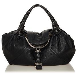 Fendi Black Spy Leather Handbag Black