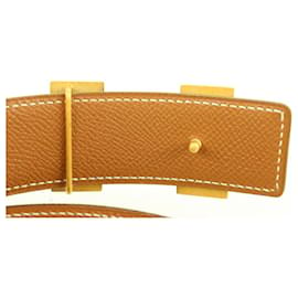 Hermès-Black x Brown x Gold 32mm Reversible H Logo Belt Kit-Other