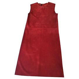 Robe Marni en daim rouge Rouge