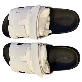 Hermès Cyprus Espadrilles weiß Leder 40.5 Weiß