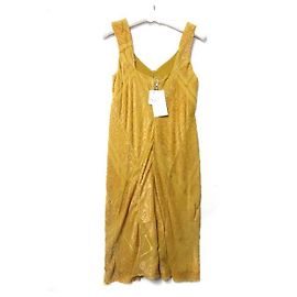 Maison Martin Margiela Maison Margiela 4 Vestido sin mangas de seda de rayón de una pieza Amarillo