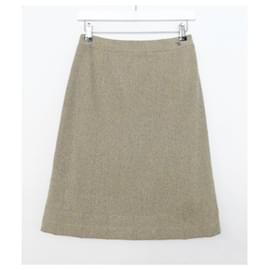 Chanel-Chanel SS99 Quilted Detail Skirt-Beige