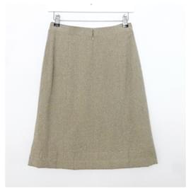 Chanel-Chanel SS99 Quilted Detail Skirt-Beige