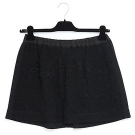 Falda Louis Vuitton en guipur de algodón negro Negro