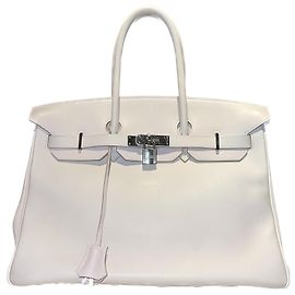 Hermès Birkin 35 White Leather Handbag White