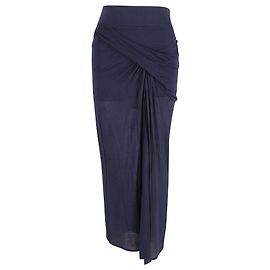 Saia Maxi lápis com drapeado Helmut Lang em algodão azul marinho Azul Azul marinho