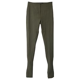 Jacquemus Le Pantalon Obiou Flared Pants in Green Khaki Linen Green Khaki