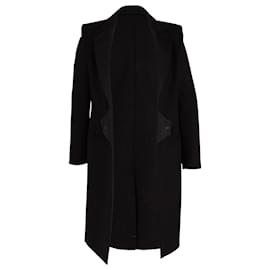 Balmain-Cappotto Balmain Monopetto in Lana Nera-Nero