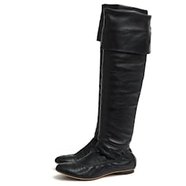 Chanel-*CHANEL Chanel Long Boots, CALF, cowhide-Black