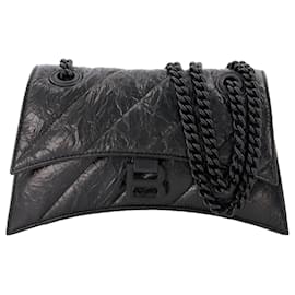 Balenciaga-Crush Chain S Hobo Bag - Balenciaga -  Black - Leather-Black