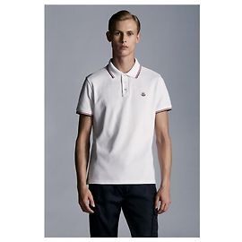 Polo Moncler com logo branco Branco