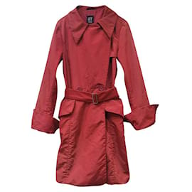 Gianfranco Ferre Vintage-Trench coat impermeável GFF Ferré Vermelho-Vermelho