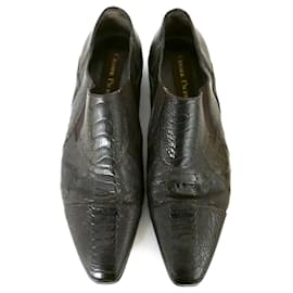 Cesare Paciotti-Cesare Paciotti zapatos de piel de aligátor marrón oscuro-Marrón oscuro