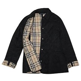 Veste matelassée Burberry Diamond doublée de nova check Noir