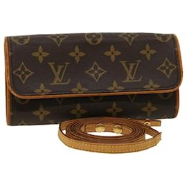 Louis Vuitton-LOUIS VUITTON Monogram Pochette Twin PM Shoulder Bag M51854 LV Auth 31374-Monogram