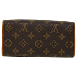 Louis Vuitton-LOUIS VUITTON Monogram Pochette Twin PM Shoulder Bag M51854 LV Auth 31374-Monogram