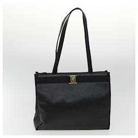 Salvatore Ferragamo-Salvatore Ferragamo Hand Bag Shoulder Bag Tote Bag 4Set Black Auth fm1613-Black
