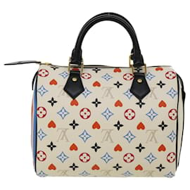 Louis Vuitton-LOUIS VUITTON Monogrammspiel auf Speedy Bandouliere 25 Handtasche 2Weg Auth bs2097BEIM-Weiß