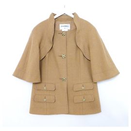 Chanel Resort 2015 Camel Boucle Cape Jacket Caramel