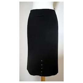 Jean Paul Gaultier-Vintage JEAN PAUL GAULTIER FEMME Black Pencil Skirt-Black