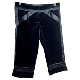 Diane Von Furstenberg-DvF Louis cropped velvet trousers, US size 6-Black