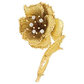 inconnue Broche flor de oro amarillo y diamantes. Otro