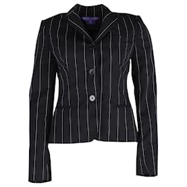 Ralph Lauren-Ralph Lauren Striped Blazer in Black and White Cotton -Black