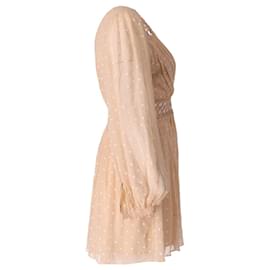Zimmermann-Zimmermann Polka Dot Playsuit in Beige Silk-Beige