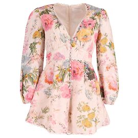 Zimmermann Heathers Floral Playsuit in Multicolor Linen Other