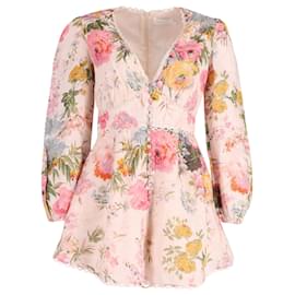 Zimmermann-Zimmermann Heathers Floral Playsuit in Multicolor Linen-Other