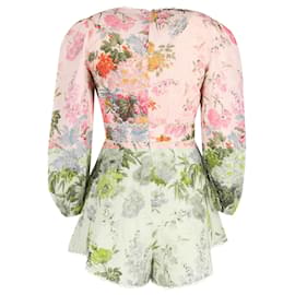 Zimmermann-Zimmermann Heathers Floral Playsuit in Multicolor Linen-Other