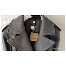 Burberry-BURBERRY GRAY WILSFORD COAT IN CASHMERE-Grey