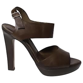 Marni-Marni High Heel Sandals in Brown Leather-Brown