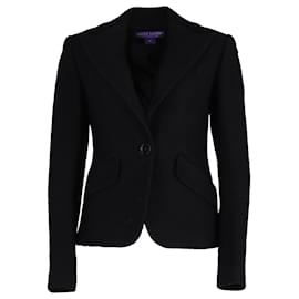 Ralph Lauren-Ralph Lauren Collection Single Button Blazer in Black Cotton-Black