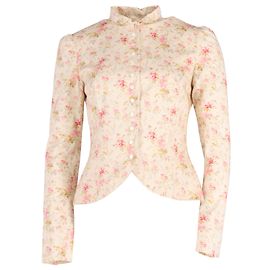 Ralph Lauren Blazer à fleurs coupe ajustée en coton multicolore Autre