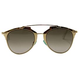 Dior-Dior Cat-Eye Aviator Sunglasses in Gold Metal-Golden