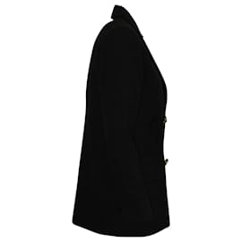 Autre Marque-Mit Perlmutt gefütterte, einreihige Jacke aus schwarzer Bio-Baumwolle-Schwarz