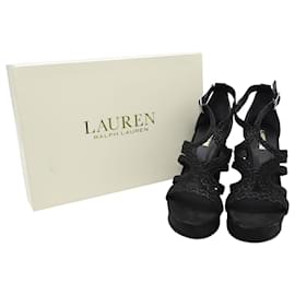 Ralph Lauren-Ralph Lauren Aleena Sandals in Black Suede-Black
