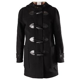 Burberry London Classic Double-Face Toggle Duffle Coat in Black Wool Black