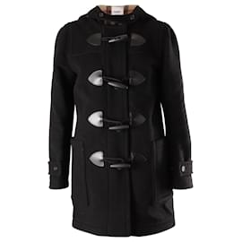 Burberry-Burberry London Duffle-coat à double face classique en laine noire-Noir