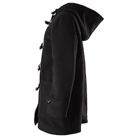 Burberry-Burberry London Classic Double-Face Toggle Duffle Coat in Black Wool-Black