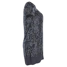 Gucci-Gucci Diamond-Shaped Stone Embellished Shirt Dress in Black Silk-Black