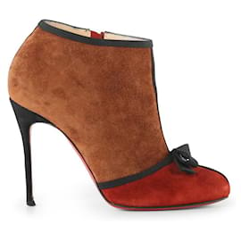 Christian Louboutin-Christian Louboutin Brown & Red Suede Arnoeud Ankle Boots-Multiple colors