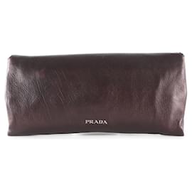 Prada-Prada Dark Purple Leather Clutch-Purple