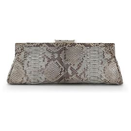 Chloé Chloe Abend-Clutch aus Schlangenleder in Metallic-Silber Silber Metallisch