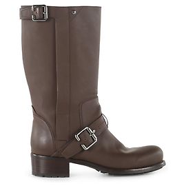 Christian Dior Brown Leather Biker Boots Brown